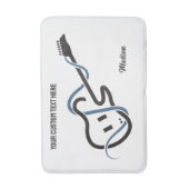 Individuelle Name & Text Stilisierte Gitarre Badematte (Vorderseite Vertikal)