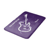 Individuelle Name & Text Stilisierte Gitarre Badematte (Schrägansicht)