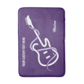 Individuelle Name & Text Stilisierte Gitarre Badematte (Vorderseite Vertikal)