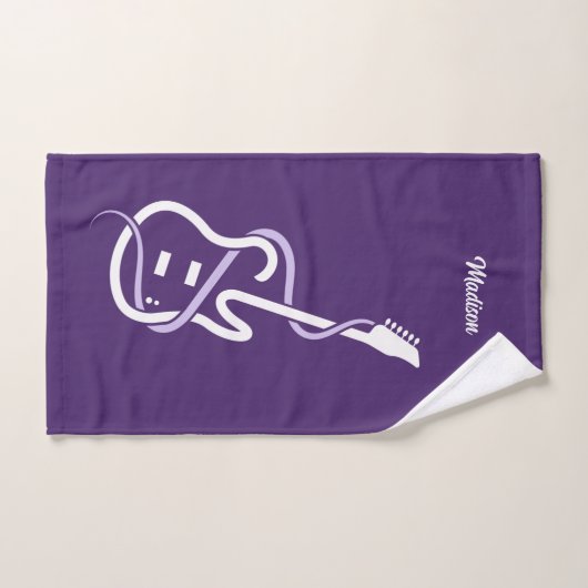 Individuelle Name & Text Stilisierte Gitarre Badhandtuch Set (Handtuch)