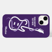 Individuelle Name & Text Stilisierte Gitarre Case-Mate iPhone Hülle (Rückseite (Horizontal))