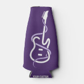 Individuelle Name & Text Stilisierte Gitarre Flaschenkühler (Vorderseite)