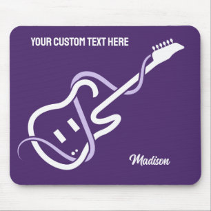 Individuelle Name & Text Stilisierte Gitarre Mousepad
