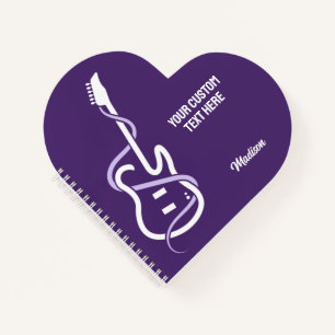 Individuelle Name & Text Stilisierte Gitarre Notizblock