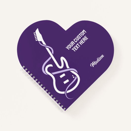 Individuelle Name & Text Stilisierte Gitarre Notizblock (Vorderseite)