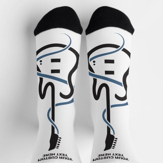 Individuelle Name & Text Stilisierte Gitarre Socken (Oben)