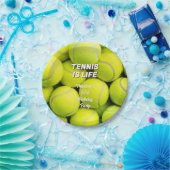 Individuelle Name & Text Tennis Balls Pappteller (Party)