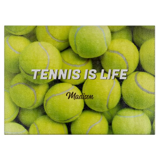 Individuelle Name & Text Tennis Balls Schneidebrett (Vorderseite)