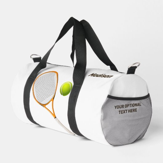 Individuelle Name & Text Tennis Duffle Bag (Rechte Ecke)