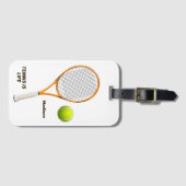 Individuelle Name & Text Tennis Gepäckanhänger (Vorderseite (Horizontal))