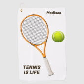 Individuelle Name & Text Tennis Golfhandtuch (Vorderseite)