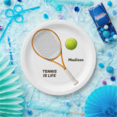 Individuelle Name & Text Tennis Pappteller (Party)