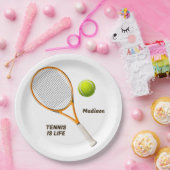Individuelle Name & Text Tennis Pappteller (Party)