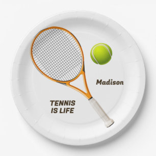 Individuelle Name & Text Tennis Pappteller