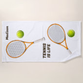 Individuelle Name & Text Tennis Strandtuch (Vorderseite)