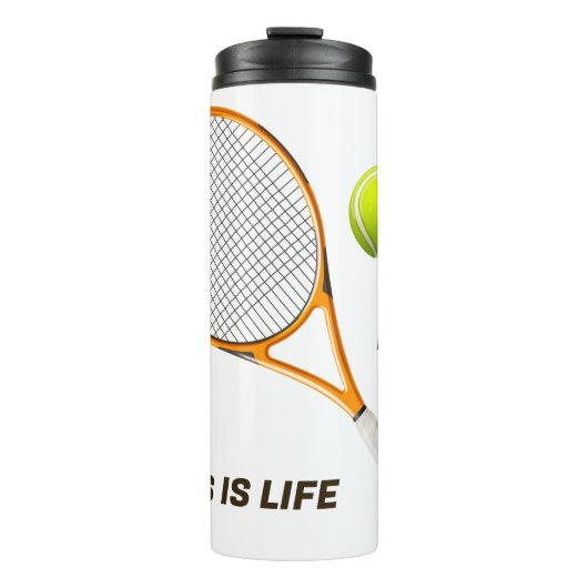 Individuelle Name & Text Tennis Thermosbecher (Vorderseite)