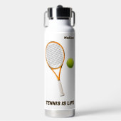 Individuelle Name & Text Tennis Trinkflasche (Vorderseite)