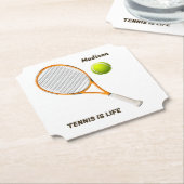 Individuelle Name & Text Tennis Untersetzer (angewinkelt)