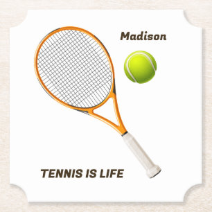 Individuelle Name & Text Tennis Untersetzer