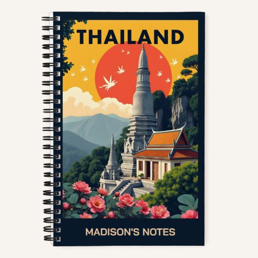 Individuelle Name / Text Thailand Notizblock (Vorderseite)