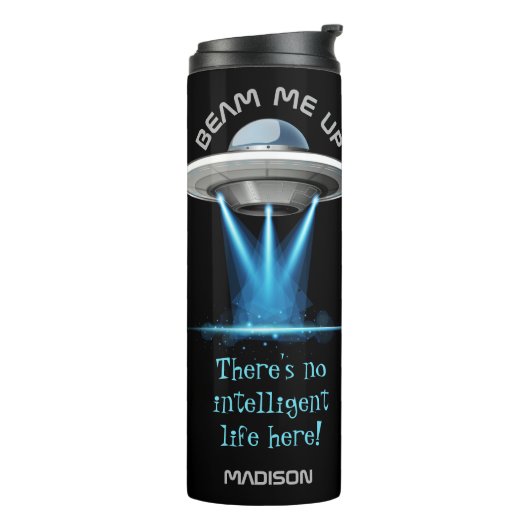 Individuelle Name & Text UFO Spaceshil Thermosbecher (Nach links gedreht)