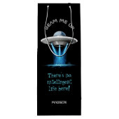 Individuelle Name & Text UFO Spaceshipflasche Gesc Geschenktüte Für Weinflaschen (Rückseite)
