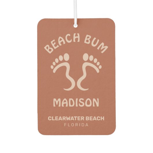Individuelle Name-, Text- und Color-Beach-Bum Autolufterfrischer (Vorderseite)