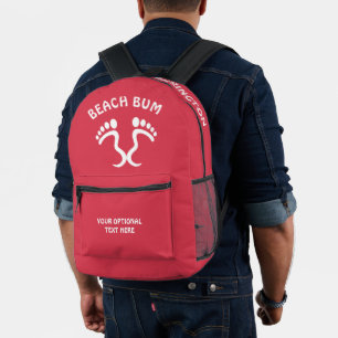 Individuelle Name-, Text- und Color-Beach-Bum Bedruckter Rucksack