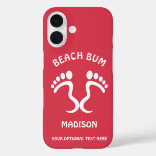 Individuelle Name-, Text- und Color-Beach-Bum iPhone 16 Hülle