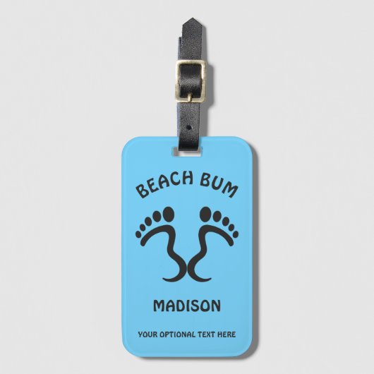 Individuelle Name-, Text- und Color-Beach-Bum Gepäckanhänger (Vorderseite Vertikal)