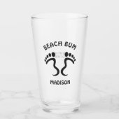 Individuelle Name-, Text- und Color-Beach-Bum Glas (Vorderseite)