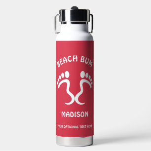 Individuelle Name-, Text- und Color-Beach-Bum Trinkflasche