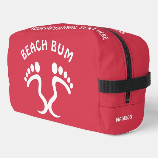 Individuelle Name-, Text- und Color-Beach-Bum Waschbeutel (Linke Seite)