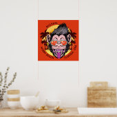 Individuelle Name-, Text- und Farb-Beach-Monkey-Po Poster (Küche)