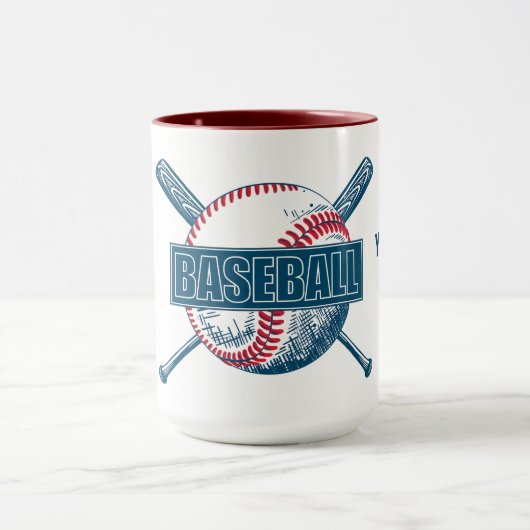 Individuelle Name-, Text- und Farbbaseball Tasse (Zentrum)