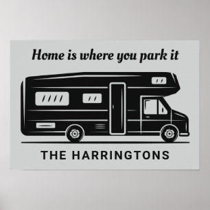 Individuelle Name, Text und Farbe Camper Van Poste Poster