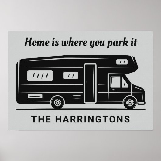 Individuelle Name, Text und Farbe Camper Van Poste Poster (Vorne)
