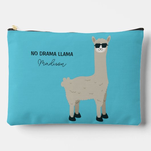 Individuelle Name, Text und Farbe Cool Lama Zubehörtasche (Vorderseite)