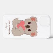 Individuelle Name, Text und Farbe Liebe Koala Case-Mate iPhone Hülle (Rückseite (Horizontal))