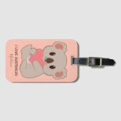 Individuelle Name, Text und Farbe Liebe Koala Gepäckanhänger (Vorderseite (Horizontal))