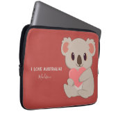Individuelle Name, Text und Farbe Liebe Koala Laptopschutzhülle (Vorne Rechts)