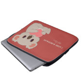 Individuelle Name, Text und Farbe Liebe Koala Laptopschutzhülle (Vorne Knopf)