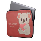 Individuelle Name, Text und Farbe Liebe Koala Laptopschutzhülle (Vorderseite Links)