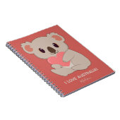 Individuelle Name, Text und Farbe Liebe Koala Notizblock (Rechte Seite)