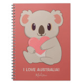 Individuelle Name, Text und Farbe Liebe Koala Notizblock (Vorderseite)