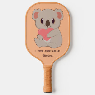 Individuelle Name, Text und Farbe Liebe Koala Pickleball Schläger