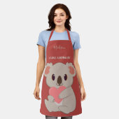 Individuelle Name, Text und Farbe Liebe Koala Schürze (Getragen)
