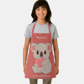 Individuelle Name, Text und Farbe Liebe Koala Schürze (Insitu)