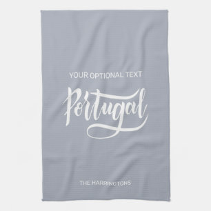 Individuelle Name, Text und Farbe Portugal Geschirrtuch