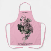 Individuelle Name, Text und Farbe Rosa Flamingo Schürze (Vorderseite)